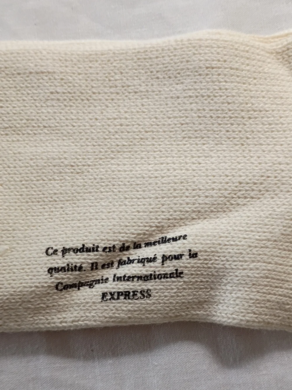 Vintage NWT Compagnie Internationale Express Cream Crew Socks US Made Sz 9-11